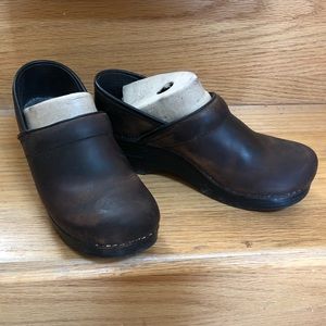 Dark brown Dansko clogs